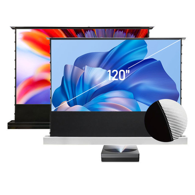 120 Inch ALR Screen T Prism Ambient Light Rejecting Electric Tension Floor Screen for 4k Ust Projector