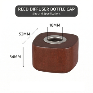 Vietnam WeWood Soft Edge Wood <b>Diffuser</b> Lid Threaded Plastic Liner Rounded Cube Scent Cap Metal Insert Fragrance Top Collar - Product Image 4