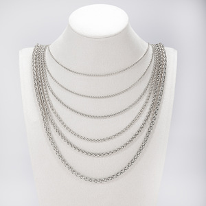 Cadena de Acero Inoxidable Chapada en Oro de 18K, Diseño Spiga, Unisex, Impermeable, Hipoalergénica, Trenzada, Estilo Canasta, a la Moda - Product Image 4