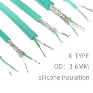 Mềm Silicone loại K cặp nhiệt điện dây mở rộng dây trắng xanh KX/KC Cáp cặp nhiệt điện cho cảm biến nhiệt độ thử nghiệm - Product Image 1
