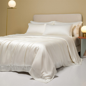 Juego de Ropa de <span class=keywords><strong>Cama</strong></span> de Bambú 100% Satén 300 Hilos, Color Sólido, Sedoso y Fresco para Verano, Juego de Funda Nórdica de Lujo, Venta al por Mayor, Logotipo Personalizado - Product Image 2