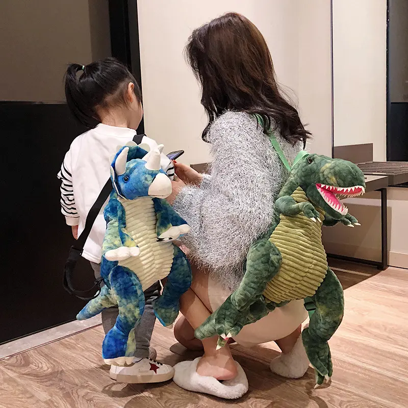 OEM ODM Wholesale Hot Selling Soft Stuffed Anime Animal Peluches Toys Dinosaur Backpack School bags Boy's Favorite Birthday Gift