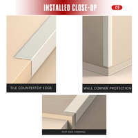 Profilé d'angle décoratif en aluminium en forme de L pour carrelage mural, bande de finition métallique pour la protection des angles