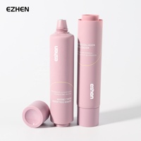 Tube souple double compartiment personnalisé de qualité alimentaire UE avec bouchon à vis, finition vernie douce au toucher, emballage cosmétique en tube souple laminé