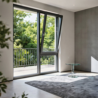 Ventana Abatible y Giratoria de Aluminio, Insonorizada, con Doble Acristalamiento Aislante, Función Dual de Apertura para Proyectos de Casas y Villas