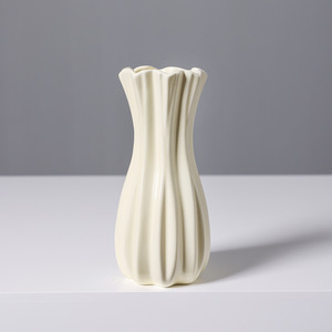 French Cream Style Light Luxury Ceramic Vase With Soft Matte Finish for Living Room <b>Table</b> Dried Fresh Flower Display - Product Image 3