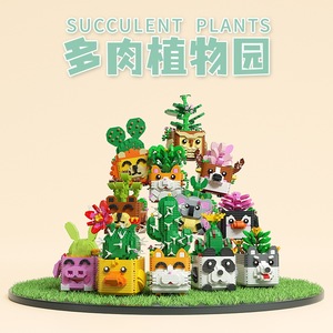 Blocs de construction de jardin de plantes succulentes en micro-diamant, modèle de fleur en pot, jouet d'assemblage pour les âges de 8 à 13 ans, unisexe, 97005 - Product Image 5