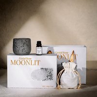 Coffret cadeau d'aromathérapie sans flamme Anji Newell, diffuseur d'huiles essentielles en pierre avec cristal parfumé pour la maison et le bureau