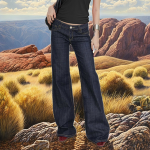 กางเกงคาร์โก้ทรงปกติขายส่ง เอวกลาง ลายสก็อต ผ้ายีนส์เดนิมสีพื้น แต่งกระดุม เป็นมิตรกับสิ่งแวดล้อม กันลม - Product Image 2