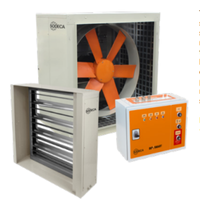 Systèmes de pressurisation pour escaliers, halls et itinéraires d'évacuation KIT BOXSMART ventilateurs avec sortie d'air verticale, hotte en aluminium