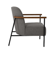 Fauteuil lounge en tissu ultra confortable avec structure métallique robuste, chaise individuelle pour les espaces commerciaux et hôteliers