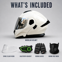 Casque de moto modulaire intégral pour le tourisme en plein air, casque modulaire unisexe, casque intégré inclus pour scooter électrique