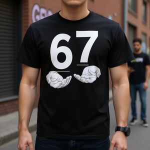 Sei sette 67 mani Meme Humor t-shirt Gen alfa Slang Design - Product Image 3