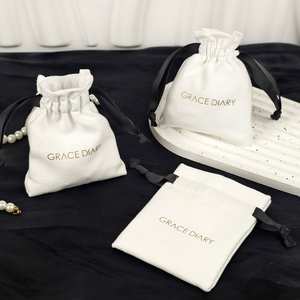 Luxury Soft <b>Velvet</b> Drawstring Pouch <b>Bag</b> Rings Jewelry Packaging Screen Printing Custom Logo Printed Recyclable Gift Mobile Phone - Product Image 5