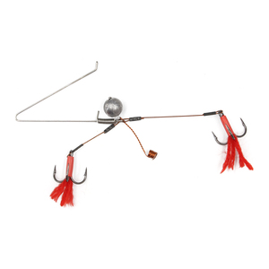 Amo per luccio triplo in acciaio inossidabile per pesca in mare all'aperto con pelliccia e Leader in filo metallico - Product Image 2