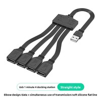 Câble coudé personnalisé droit vers le haut, le bas, la gauche, la droite, câble répartiteur USB OTG Câble de données USB 4-en-1