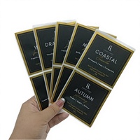 Étiquettes autocollantes personnalisées de haute qualité avec logo estampé à chaud, imperméables, en papier synthétique rond, noir, marque supérieure PTE