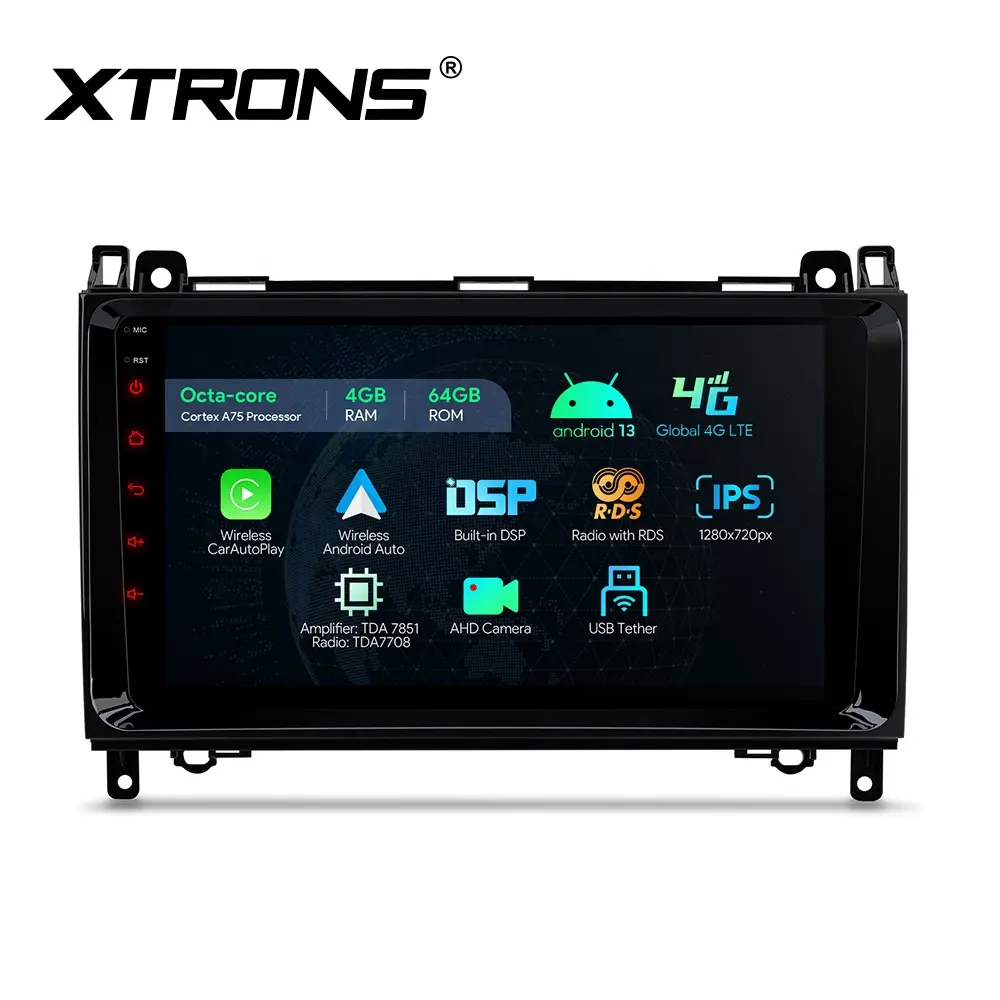 XTRONS per Mercedes A B classe W245 W169 Viano Vito W639 velocista W906 Autoradio 9 "Android13 64G Carplay schermo 4G LTE Audio auto