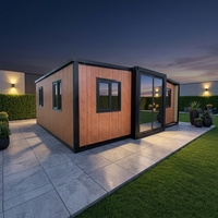 Maison conteneur préfabriquée extensible de luxe entièrement meublée 20 pieds 40 pieds, villa préfabriquée portable 2 chambres avec salle de bain