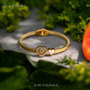 Gold Plated Heart-Shaped Romantic Cuff <b>Bracelet</b> Romantic Alloy <b>Bracelet</b> for Gift Made From Zinc Alloy - Product Image 3