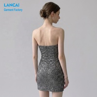 Vêtements Vêtement Fabrication Personnalisé Dos Nu Robe Sexy Sans Manches Mini Moulante Club Tube Robes De Soirée