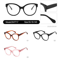 Lunettes de vue ovales à monture en acétate MS 7717 Sleek Punk, monture intégrale, à branches à chevilles, haut de gamme, sophistiquées, tendance, best-seller, unisexe