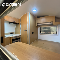 Caravane miniature en fibre de verre imperméable et légère, type Teardrop, pour voyages en plein air, personnalisable en couleur, pour 2 à 4 personnes