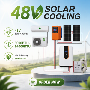 Climatiseur <span class=keywords><strong>solaire</strong></span> silencieux et économe en énergie 24V 48V 100% hors réseau 9000BTU 24000BTU <span class=keywords><strong>pour</strong></span> les maisons et les chalets - Product Image 1