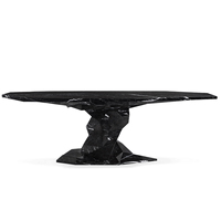 Tables à manger modernes en marbre de haute qualité, 6 places, surface irrégulière, forme facetée, pour la décoration de la salle à manger