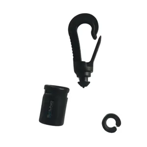 Factory Wholesale Hole Plastic Hook With Bag Piece Tension Cord Clip Lock