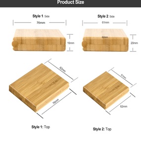 Estuche Vacío para Cosméticos, Colorete, Sombra de Ojos, Polvo Compacto, Paleta de Sombras de Ojos de Bambú Natural - Product Image 6