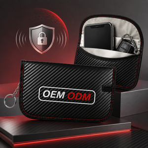 Estuche de Fibra de Carbono con Bloqueo <span class=keywords><strong>RFID</strong></span> y Logotipo Personalizado para Llaves de Auto, Protección de Señal de Teléfono Móvil, <span class=keywords><strong>Bolsa</strong></span> Protectora <span class=keywords><strong>Anti</strong></span> Escaneo <span class=keywords><strong>Faraday</strong></span> para Llaves de Auto - Product Image 1