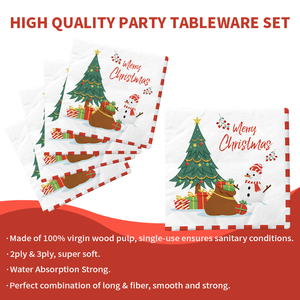 Xieli Juego <span class=keywords><strong>De</strong></span> Vajilla Navideña Con Patrón <span class=keywords><strong>De</strong></span> Regalos <span class=keywords><strong>De</strong></span> <span class=keywords><strong>Papá</strong></span> <span class=keywords><strong>Noel</strong></span>, Decoraciones Desechables Para Vajilla <span class=keywords><strong>De</strong></span> Fiesta - Product Image 5