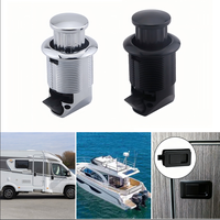 Loquet à bouton-poussoir en alliage de zinc noir, fermeture sécurisée, antirouille, installation facile pour porte de rangement de camping-car, bateau, yacht