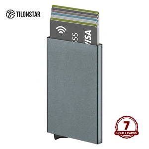 TILONSTAR TWM110 Custom <b>Slim</b> Business <b>Card</b> Case Aluminum Pop Up Credit <b>Card</b> <b>Holder</b> with RFID Blocking - Product Image 3
