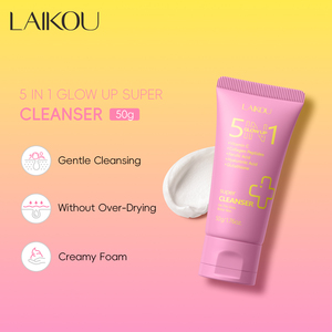 LAIKOU Limpiador Facial 5 en 1 con Vitamina C, Colágeno, Péptidos, Ácido Ferúlico, Ácido Hialurónico y Glutatión en Espuma Cremosa - Product Image 2