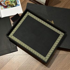 Natural Black Wooden <b>Tea</b> <b>Tray</b> Modern Minimalist Design Durable Multifunction Household Use with Lettering - Product Image 2