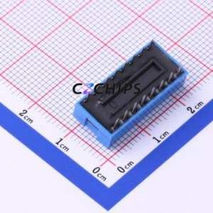 DS-08BLP DIP Switch Through hole Component (THT) Switch Flat Toggle, Raised Type Single Pole Single Throw 8 PC Pin - Product Image 2