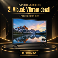 Televisor Inteligente LED Android de 24 Pulgadas con Pantalla Full HD, Pantalla Ancha, Monitor de Entretenimiento para Interiores, Carcasa Negra