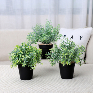 Plantes artificielles réalistes : feuilles d'eucalyptus et de <span class=keywords><strong>romarin</strong></span>, herbe artificielle, plantes en pot en plastique pour décoration intérieure - Product Image 4