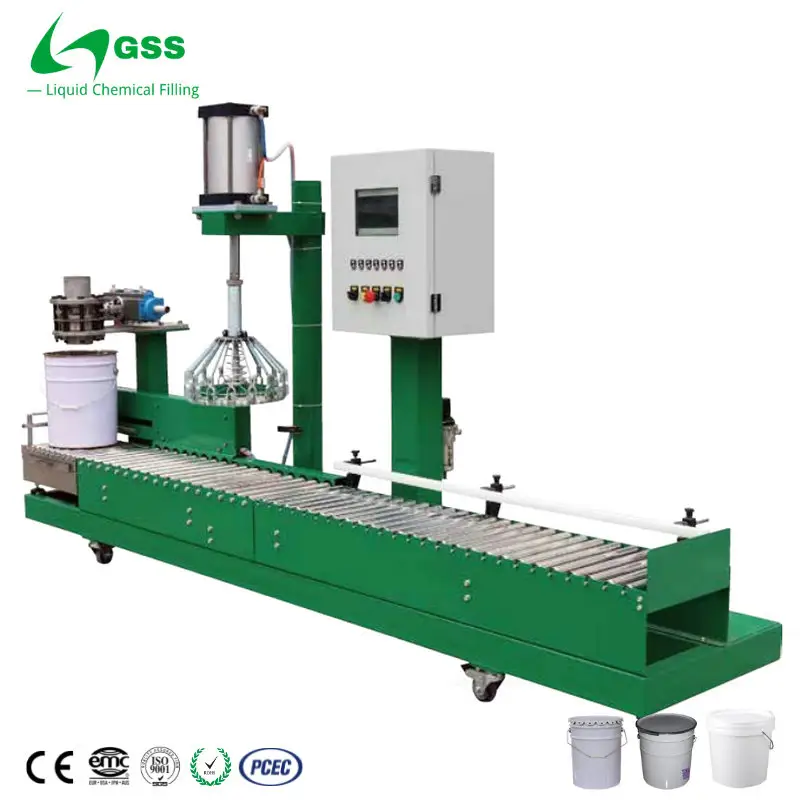 GSS 5 galon yarı otomatik dijital sıvı metil asetat pentan asit boya mürekkep paketleme makinesi