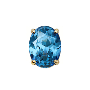 Boucles d'oreilles Lotus étanches en or massif 14k 18k jaune et blanc avec topaze bleue, sans filetage, bijoux de corps fins pour <span class=keywords><strong>piercing</strong></span> - Product Image 5