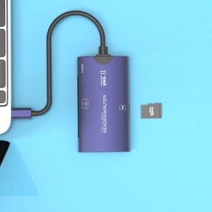 External Aluminum Alloy USB 2.0 Card <strong>Reader</strong> Supports CF/TF Cards for Tablets &amp; Computers Smart Card <strong>Reader</strong> <strong>Chip</strong> - Product Image 5