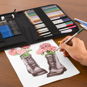 Juego de 51 lápices de colores y dibujo surtidos, juego de dibujo portátil para artistas, principiantes y adultos - Product Image 3