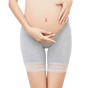 848 # 얇은 복서 임신 지원 바지 모달 임산부 낮은 허리 원활한 속옷 안전 바지 임산부 바지