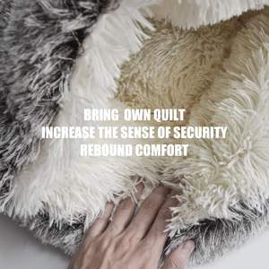 BSCI usine lit pour chat rond doux en peluche moelleux à capuche chat lit grotte pour chats d'intérieur ou petits chiens lits - Product Image 3