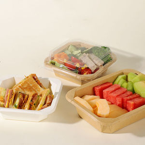 Disposable Container Salad Kraft <b>Paper</b> <b>Bowl</b> With Lid Octagonal <b>Paper</b> <b>Bowl</b> Food Container for Salad Kraft <b>Paper</b> Lunch Box - Product Image 3