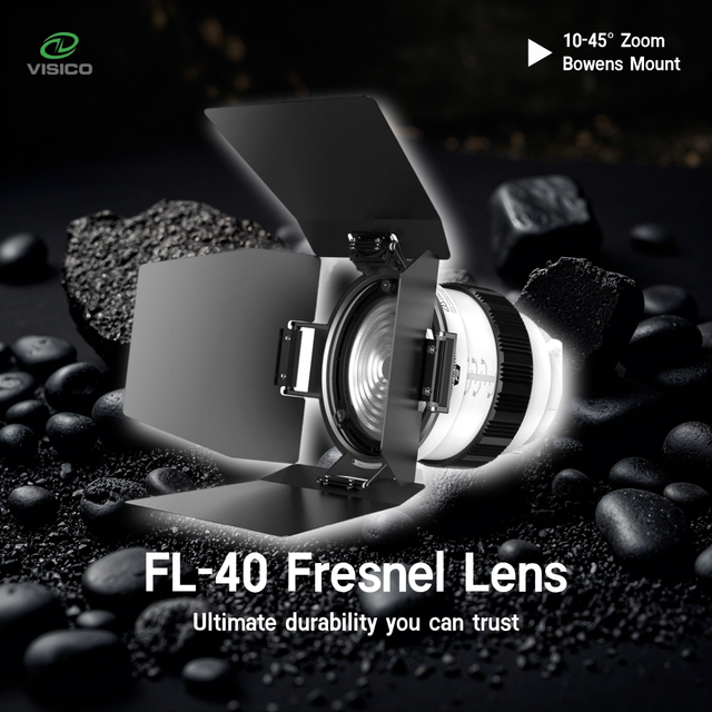 Portable 5-10X Brightness Boost Heat-resistant Nylon Housing Glass Fresnel Lens Aluminum Barn Doors LED 200W Studio Lighting