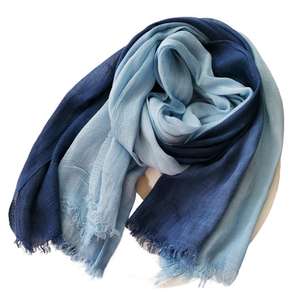 女性のための日本と韓国の女性のグラデーションカラーコットンとリネンショール伝統的な秋の冬のスカーフ - Product Image 4