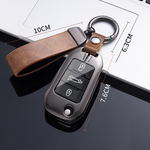 Funda para llave de coche de calidad de lujo, funda para llave remota inteligente para Peugeot 3008 4008 5008 <span class=keywords><strong>Citroen</strong></span> C4 C4L C6, accesorios para llave de <span class=keywords><strong>C3</strong></span>-XR - Product Image 2